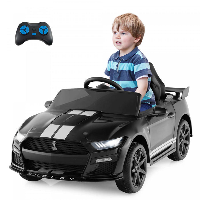 Costway 12v Sous Licence Ford Mustang Shelby Gt500 Enfants Rouler Sur Voiture Avec Telecommande Noir