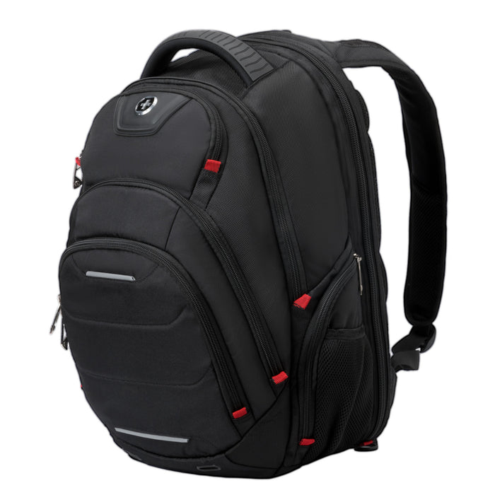 Sac a dos Swissdigital Neptune – Sac pour ordinateur portable de 16\", chargement USB, detecteur SDD, protection RFID, compatible TSA, systeme Add-A-Bag