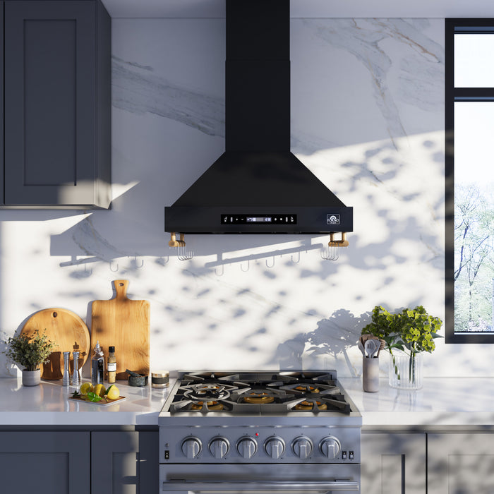 Hotte de cuisiniere murale Venezia de 30 po, noir-FRHWM5503-30BLK