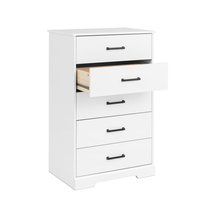 Commode verticale Rustic Ridge de Prepac de 27,5 po à 5 tiroirs - blanche