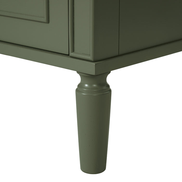 Emerson Meuble de salle de bain 30 pouces avec vasque en ceramique et trois tiroirs, Vert olive