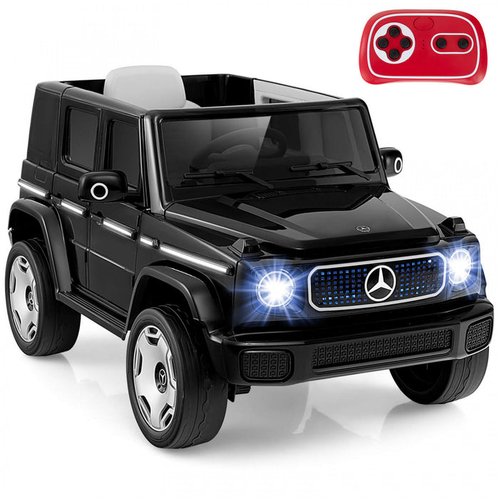 Costway Licence Mercedes-benz Eqg Enfants Ride Sur Voiture Avec Telecommande Detachable Batterie Noir
