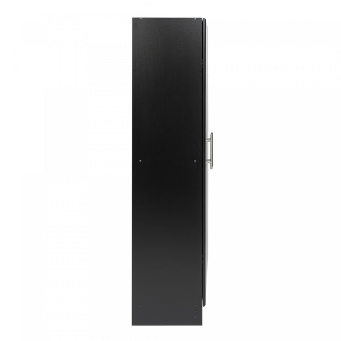 Armoire profonde de rangement Elite avec tablettes fixes et réglables - noire