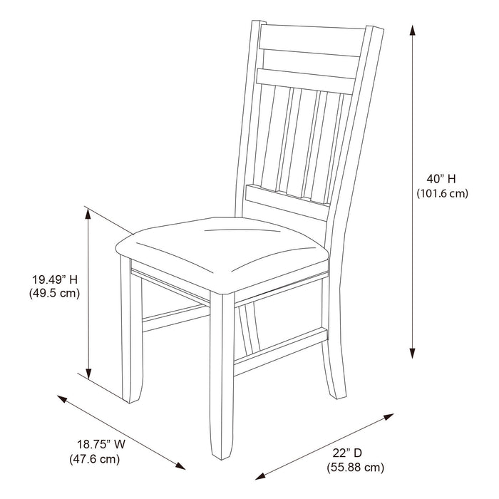 Chaise de salle à manger Turino en tissu gris vieilli - ensemble de 2