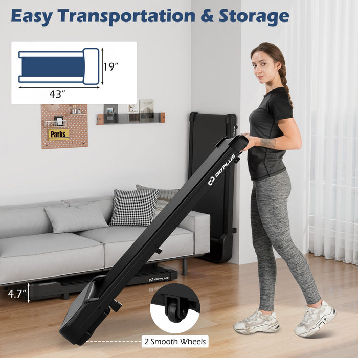 Goplus 2.5hp Under Desk Tapis Roulant Pour La Maison Et Le Bureau Telecommande Led Affichage Noir