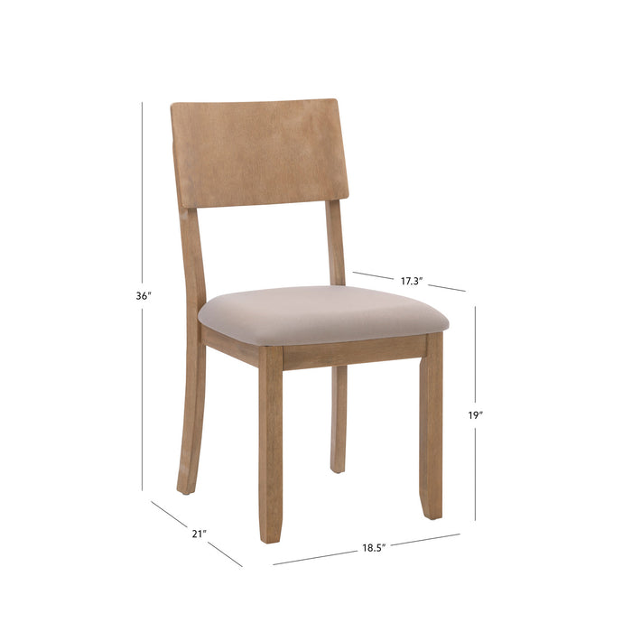 Chaise de salle à manger Jorissen en tissu d’apparence lin gris - ensemble de 2