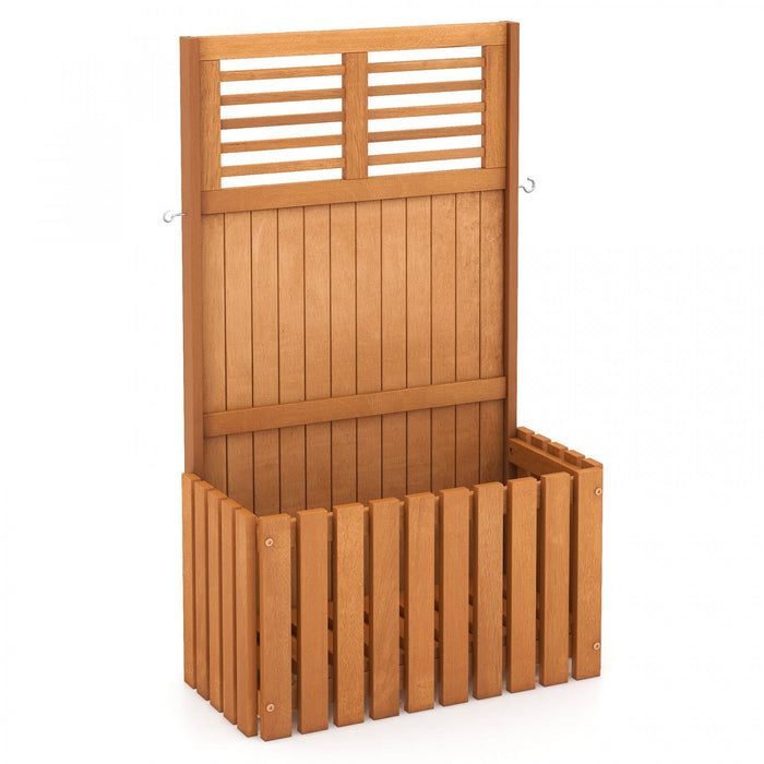 Costway Plante En Bois Stand Souleve Lit De Jardin Avec Trellis & Planter Box Ecran De Confidentialite