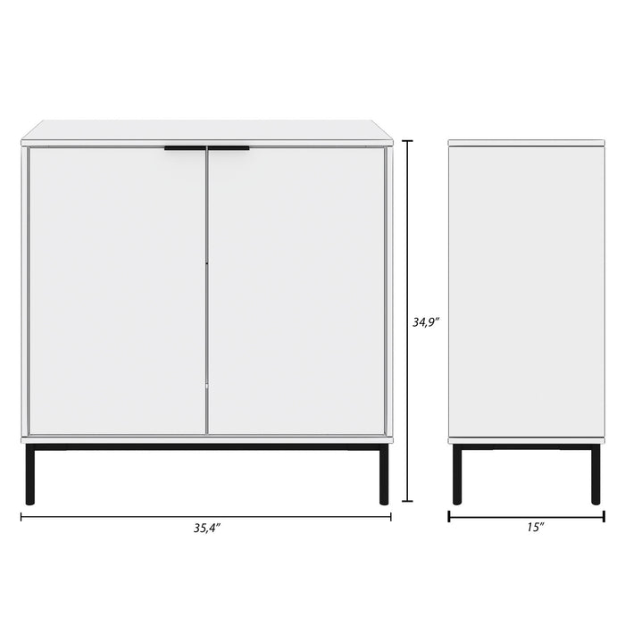 Armoire de rangement mince Nordika à 2 portes - noyer clair