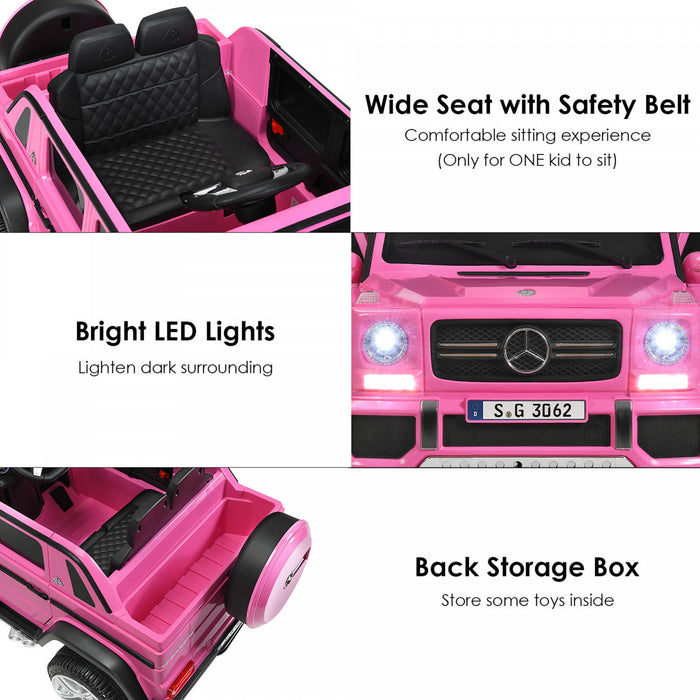 12v Autorise Mercedes-benz Enfants Roulent Sur La Voiture Rc Vehicules Motorises W / Tronc Rose