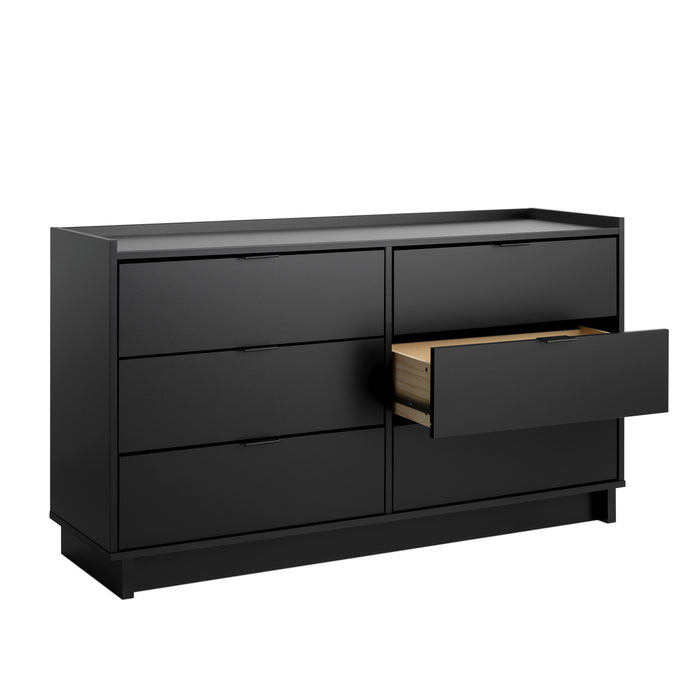 Commode Simply Modern de Prepac de 52,5 po à 6 tiroirs - noire