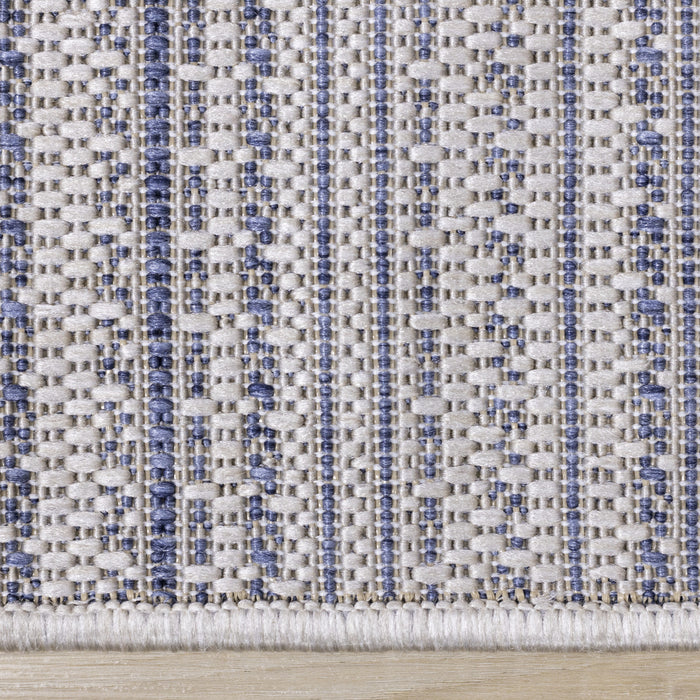 Carpette Cabana à rayures texturées pour l'extérieur - 7 pi 10 po x 10 pi 6 po