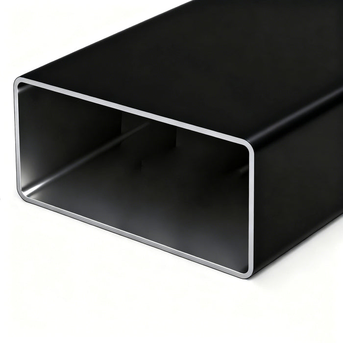 Table basse moderne rectangulaire en verre trempe transparent Liam, noire