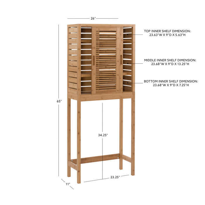 Armoire décorative à économie d’espace Bracken en bambou - naturelle