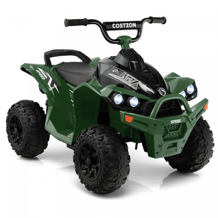 Costway 12v Batterie Alimentee Enfants Rouler Sur Atv Electrique 4 Roues Quad Car Avec Mp3 & Lumiere