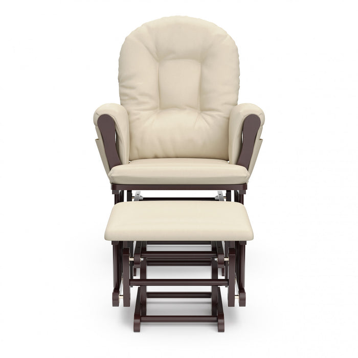 Storkcraft Hoop Fauteuil bercant et pouf - Espresso avec beige