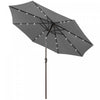 Costway 10FT Patio Solar Umbrella LED Patio Market Steel Tilt with Crank Outdoor Gray