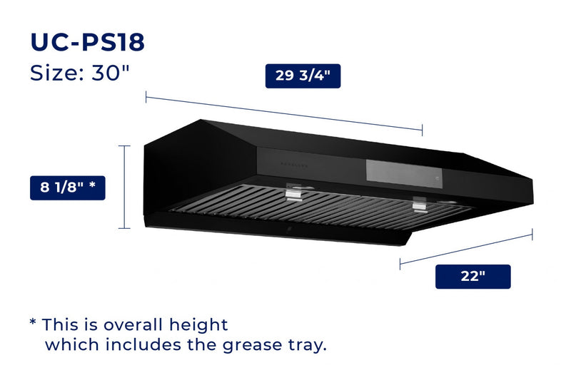  Chef 30-in Ducted Black Stainless Steel Undercabinet Range Hood