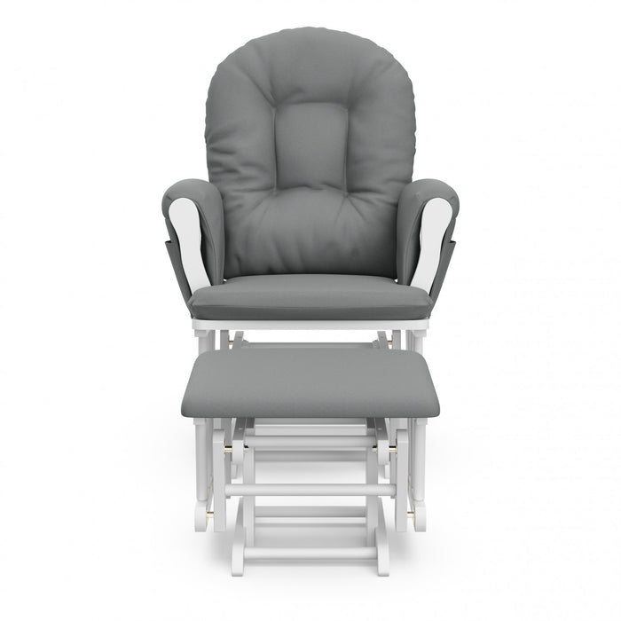 Storkcraft Hoop Fauteuil bercant et pouf - Blanc avec gris