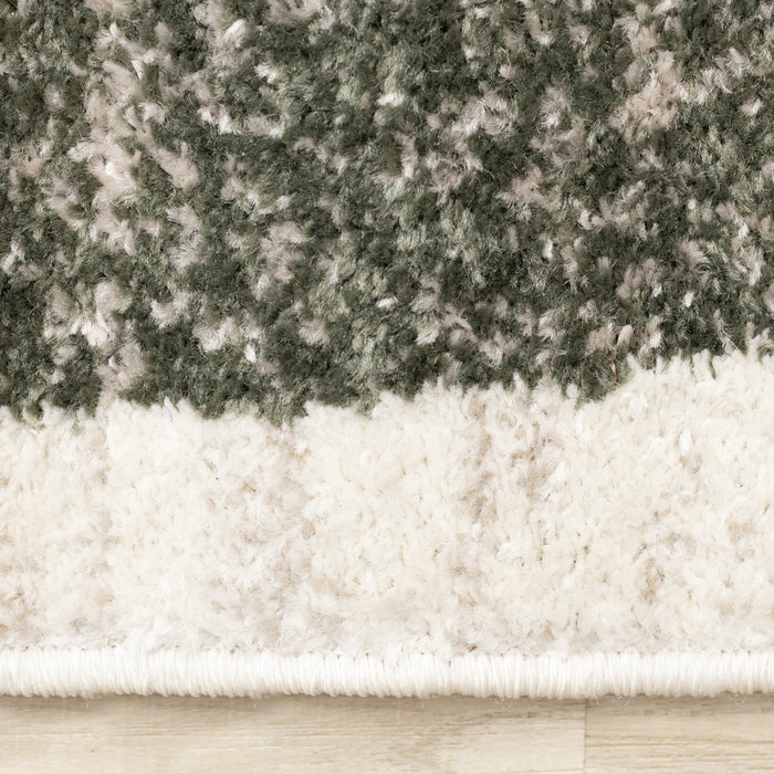 Carpette Marley verte, jaune et taupe à motif géométrique - 5 pi 3 po x 7 pi 7 po