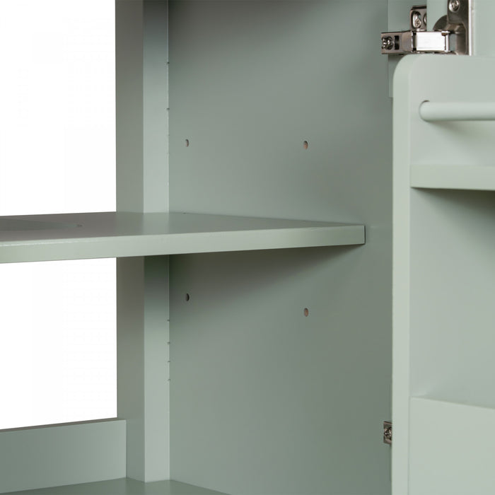 Jocelyn Meuble-lavabo de 20\" avec vasque en ceramique et structure en bois caoutchouc massif, Blanc