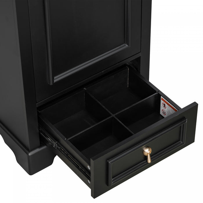 Meuble de salle de bain compact moderne Harper 20 pouces avec lavabo ceramique, noir