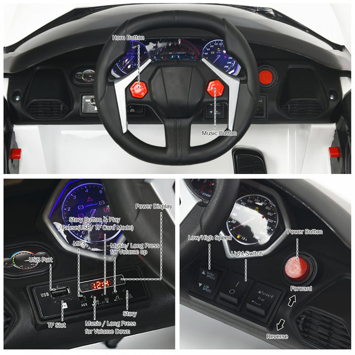 Voiture Electrique Pour Enfant 12v Costway – 2,4g, Mp3