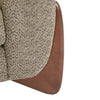 Tuxor Modern Upholstered Boucle Arm Chair with Tuxedo Design, Light Brown, Walnut | Tuxor Fauteuil Moderne en Bouclette a Design Tuxedo, Brun Clair, Noyer