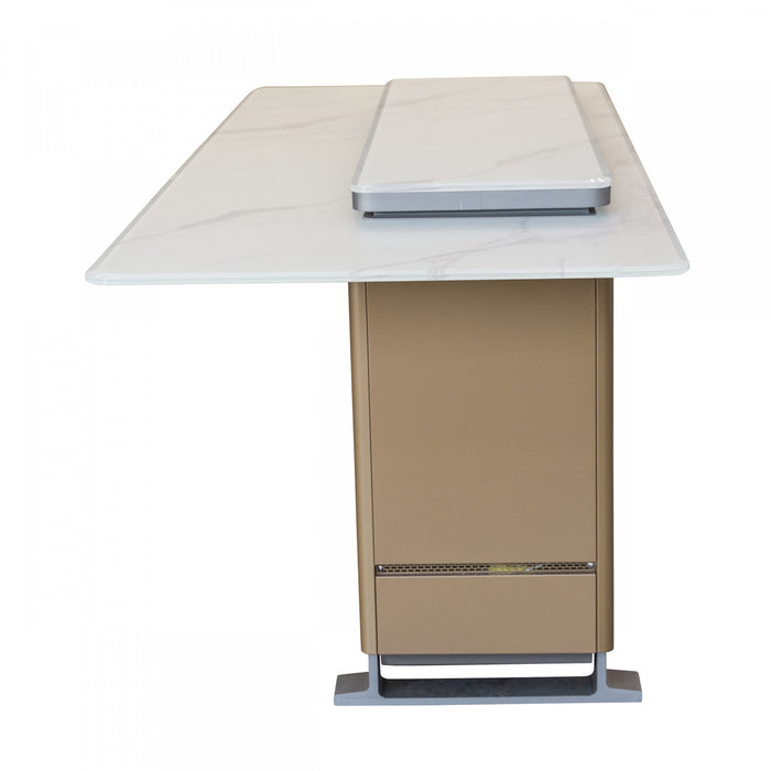 Table de bar intelligente Elevato blanche, refrigerateur et congelateur de 5,3 pi³-FBTFR7037-72WHT