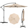 Costway 10FT Patio Offset Hanging Umbrella Easy Tilt Adjustment 8 Ribs Backyard Beige