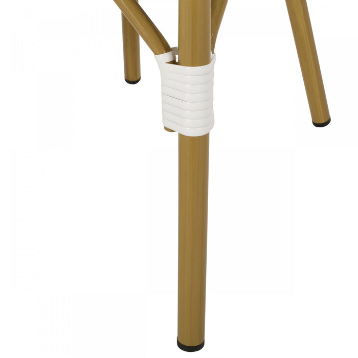 Chaises de bistrot francaises Julien en rotin synthetique et aluminium, lot de 2 - bleu et blanc