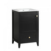 Puret 20 Inch Single Sink Bathroom Vanity with Door Shelf and Pull-Out Drawer, Black | Puret Meuble-Lavabo Simple 20 po avec Etagere de Porte et Tiroir Coulissant, Noir