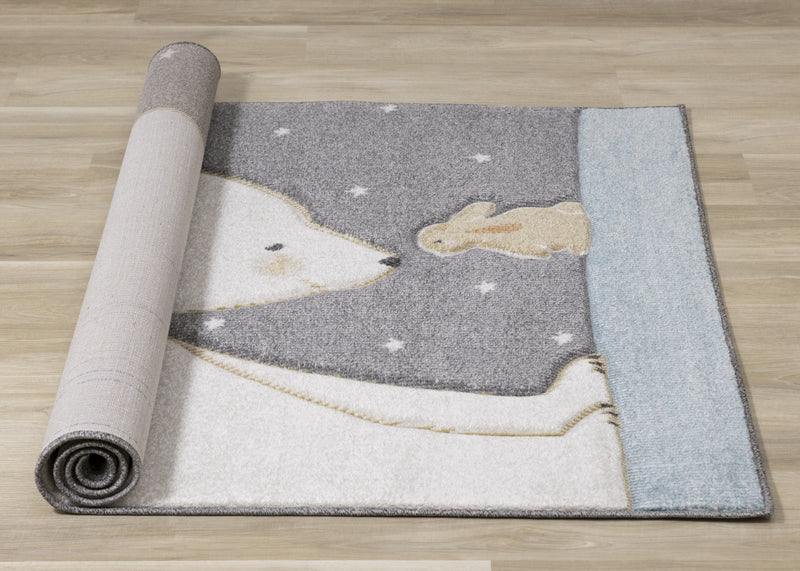 Tapis Kids toucher doux enfant ourson lapin, 3'11\" x 5'7\"