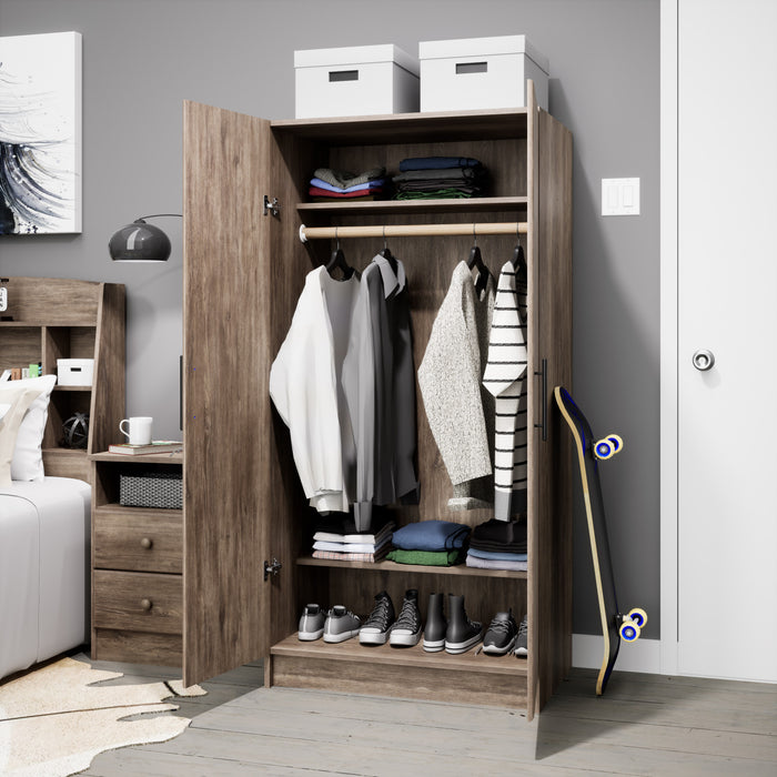 Armoire-penderie Elite de 32 po - gris délavé