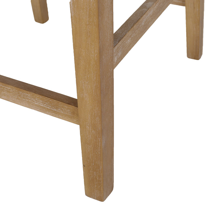 Ensemble De 2 Tabourets De Comptoir Gabrielle, Assise 66 cm – Tissu Rembourre Et Pieds En Bois Massif, Brun