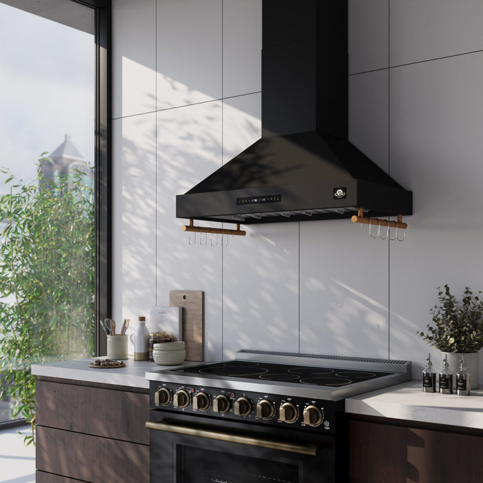 Hotte de cuisiniere murale Venezia de 36 po, noir-FRHWM5503-36BLK