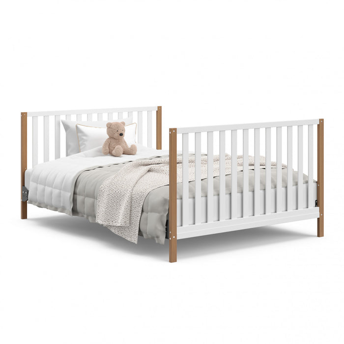 Storkcraft Modern Pacific Lit de bebe convertible 4-en-1 - Blanc avec vintage bois clair