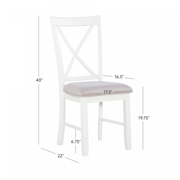 Chaise de salle à manger Jane en tissu gris - ensemble de 2