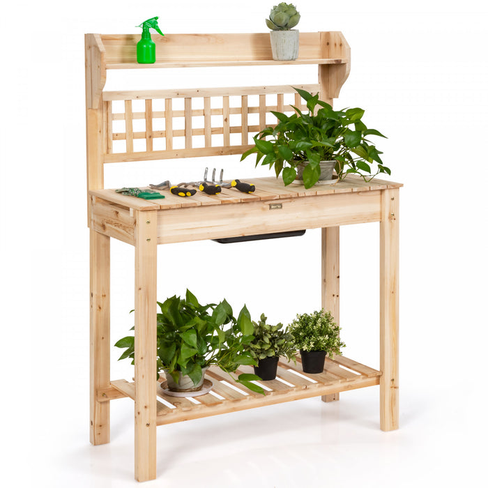 Table De Rempotage En Bois Costway