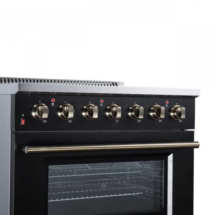 Cuisiniere electrique Galiano de 36 po, 5 foyers radiants, 5,36 pi³, noir – FFSEL6083-36BLK