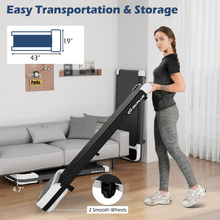 Goplus 2.5hp Sous Tapis Roulant De Bureau Pour La Maison Et Le Bureau Telecommande Led Ecran Blanc