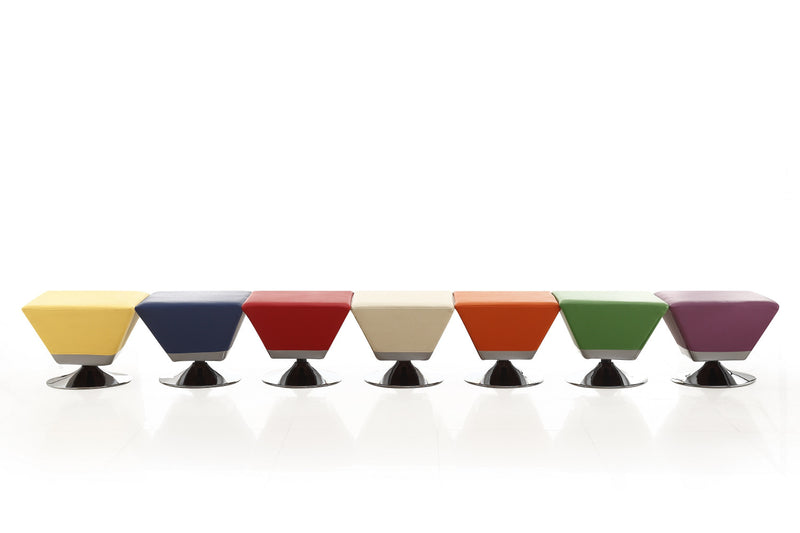 Pouf d’appoint moderne Diamond 1 piece en bleu, vert, orange, violet, rouge, beige et jaune