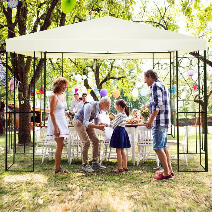 Costway 10’x10’ Patio Gazebo Canopy Tente A Cadre En Acier Abri Auvent De Partie De Patio