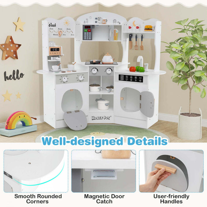 Honeyjoy Coin Cuisine Jeu Avec Machine A Cafe Four Micro-ondes Machine A Laver Blanc