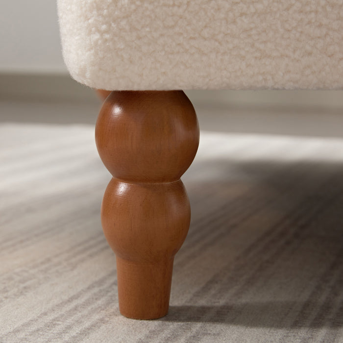Aurelia Fauteuil Elegant a Accoudoirs Circulaires et Soutien Lombaire Ergonomique, Beige