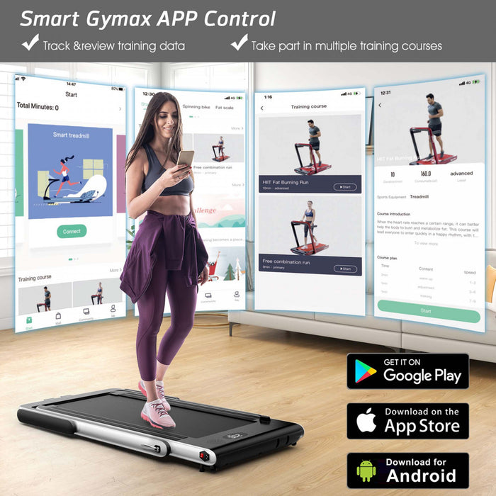 Tapis De Course Pliable 2 En 1superfit – Moteur 2,25 Cv – Double Ecran – Haut-parleur Bluetooth