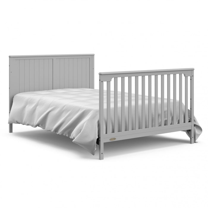 Graco Hadley Lit de bebe convertible 5-en-1 avec table a langer et tiroir - Gris galet