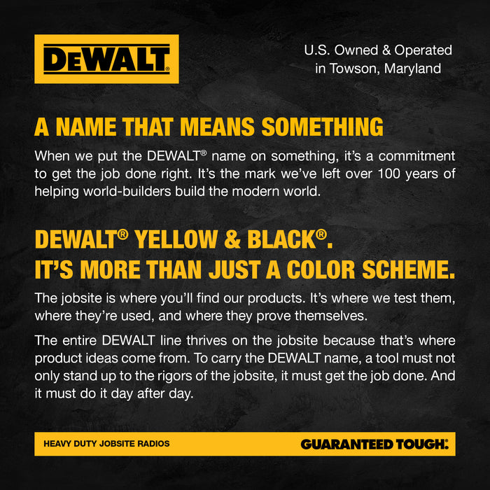 2 talkies de chantier Dewalt DXFRS800 - 2 watts, robustes, longue portée, radios bidirectionnelles intérieures-extérieures + 22 canaux