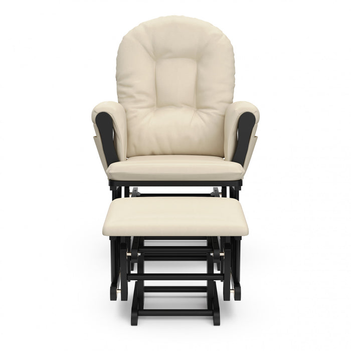 Storkcraft Hoop Fauteuil bercant et pouf - Noir avec beige