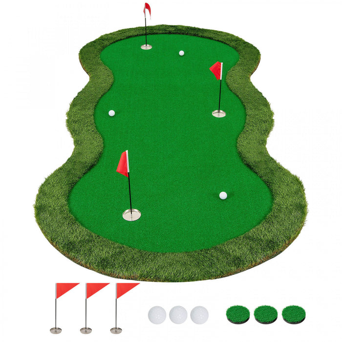 Costway 5 X 10 Ft Tapis De Pratique De Golf Professionnel Avec 3 Trous Et Des Balles De Golf Pour La Maison