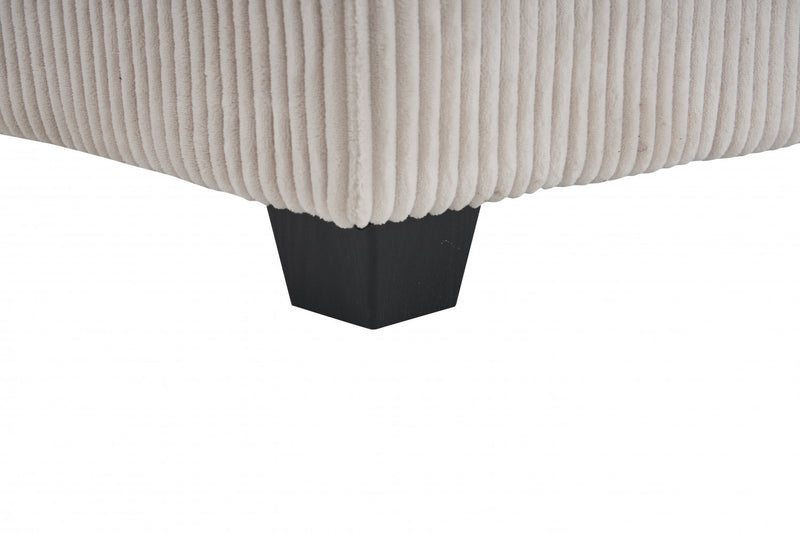 Liam Canape d'interieur moderne en velours cotele 46,9\" avec 2 coussins moelleux, Blanc